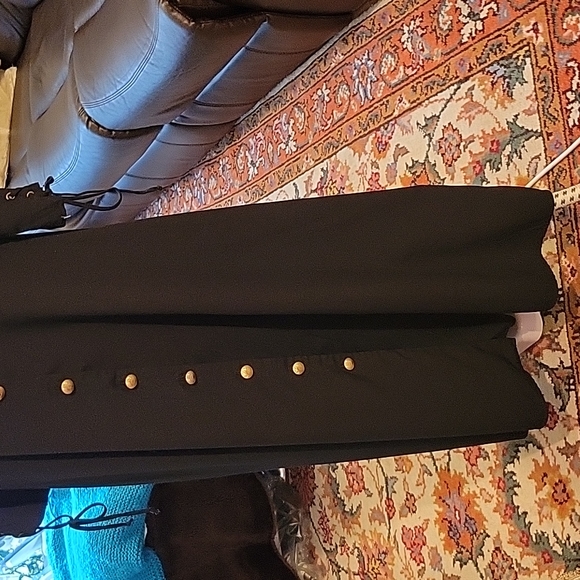 JESSICA 10 Dress Maxi Black Gold buttons - Picture 6 of 14